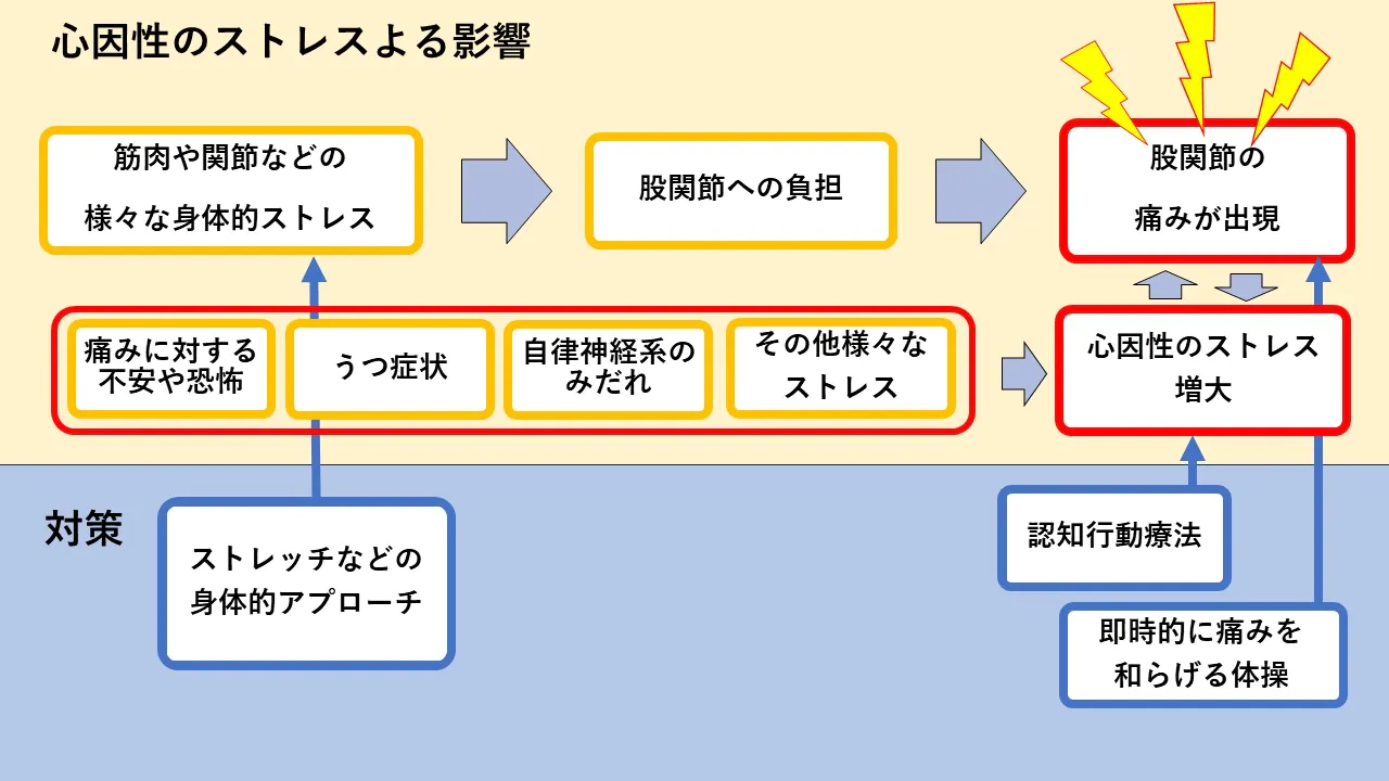 股関節　痛み　心因的ストレス