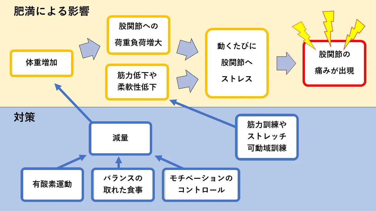 股関節　痛み　肥満